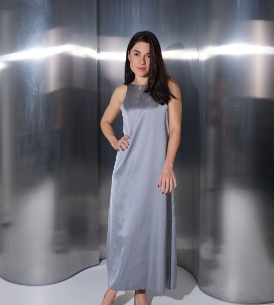 Сукня Silk Whisper Сіро-блакитна | Showroom By Nona — зображення 3 Сукня Silk Whisper Сіро-блакитна | Showroom By Nona — зображення 3